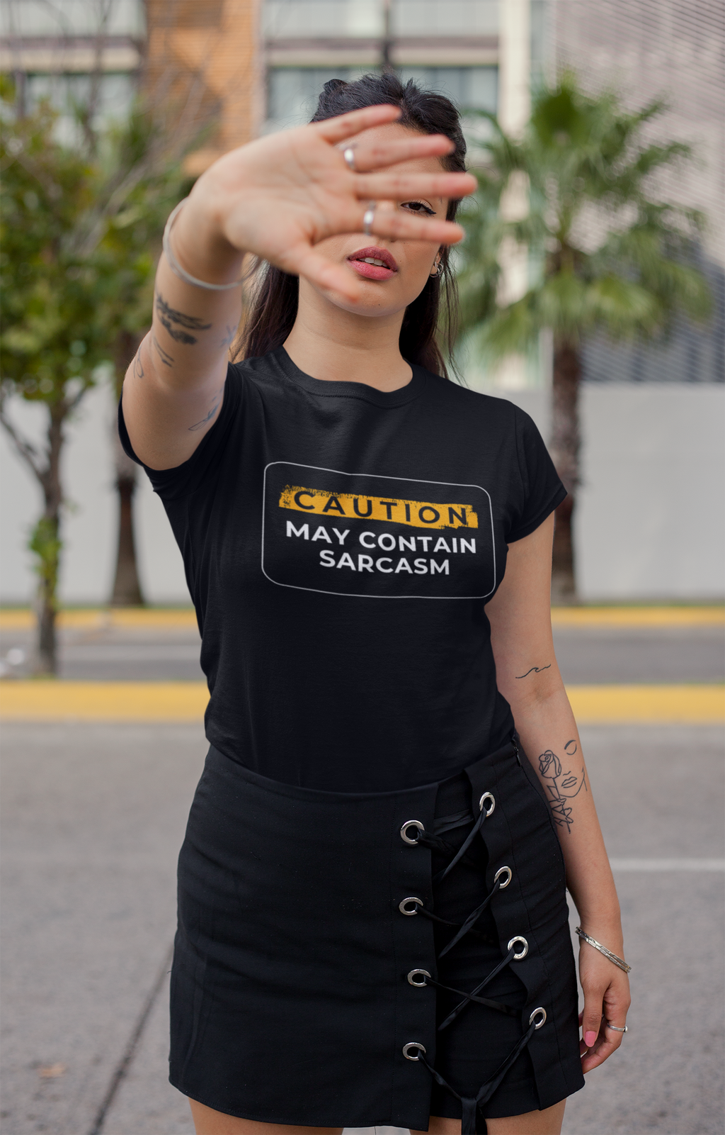 Caution May Contain Sarcasm Unisex Tshirt