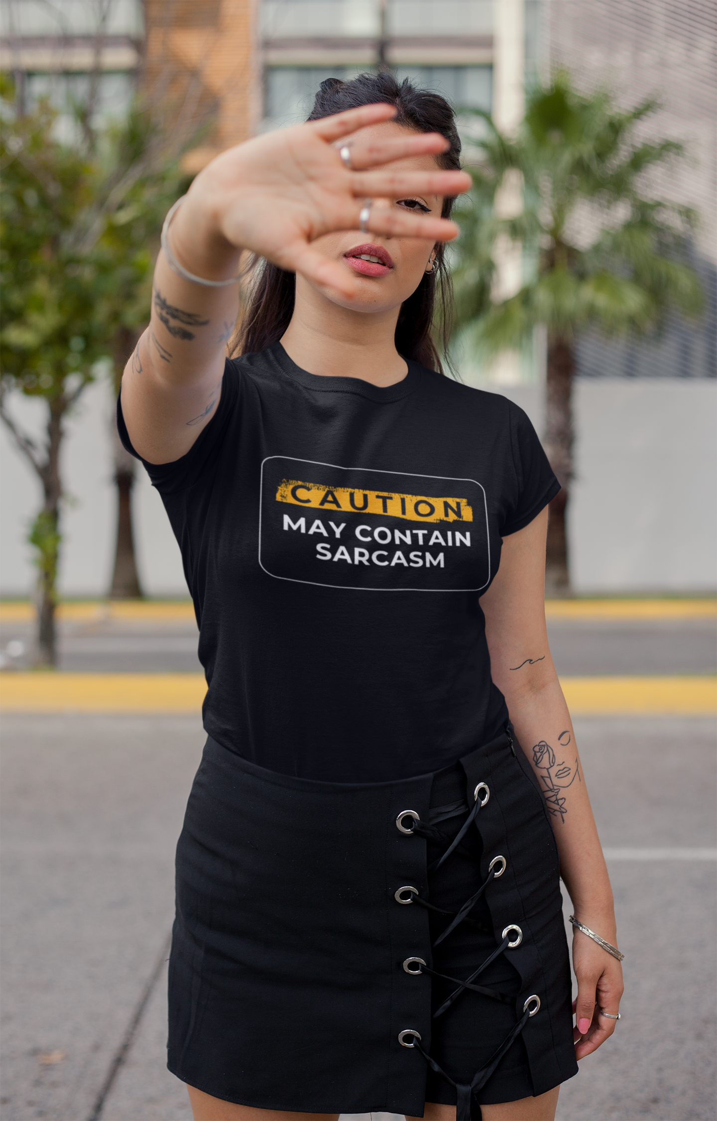 Caution May Contain Sarcasm Unisex Tshirt