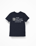 Your Next Move Starts here QR code Customized Real Estate T-shirt