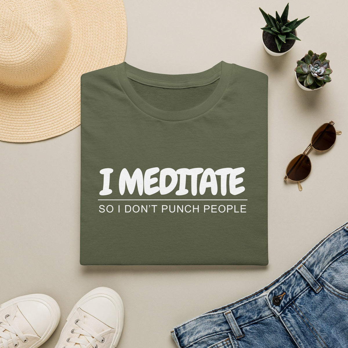 I Meditate So I Don't Punch People Unisex T-Shirt